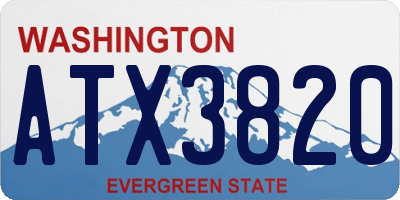 WA license plate ATX3820