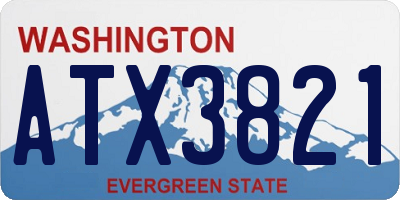 WA license plate ATX3821