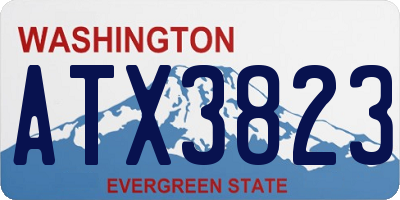 WA license plate ATX3823