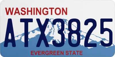 WA license plate ATX3825
