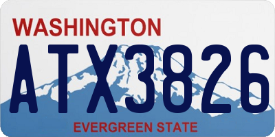 WA license plate ATX3826