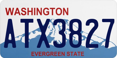 WA license plate ATX3827