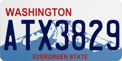 WA license plate ATX3829