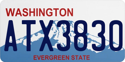 WA license plate ATX3830