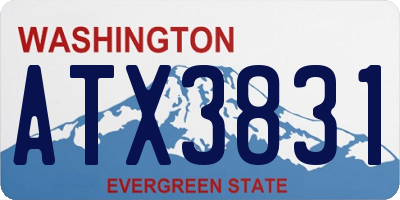 WA license plate ATX3831