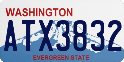 WA license plate ATX3832