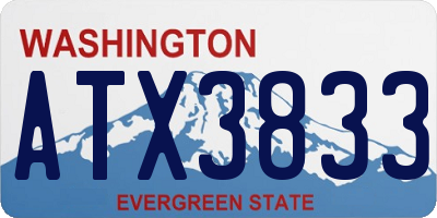 WA license plate ATX3833