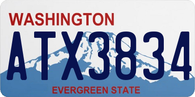 WA license plate ATX3834