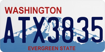 WA license plate ATX3835