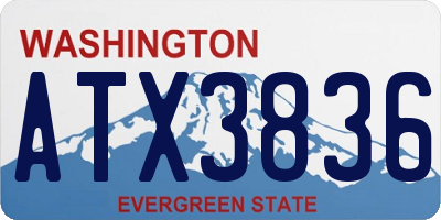 WA license plate ATX3836