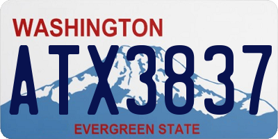 WA license plate ATX3837