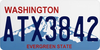 WA license plate ATX3842