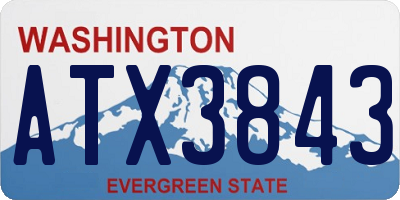WA license plate ATX3843