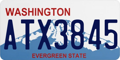 WA license plate ATX3845