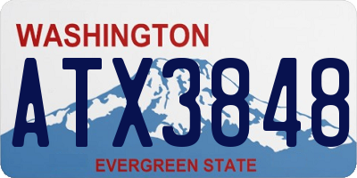 WA license plate ATX3848