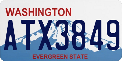WA license plate ATX3849