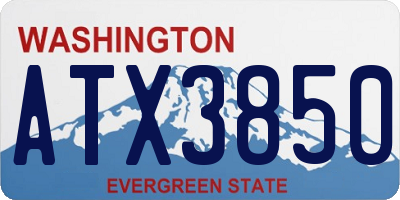 WA license plate ATX3850