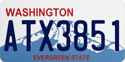 WA license plate ATX3851