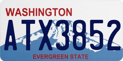 WA license plate ATX3852