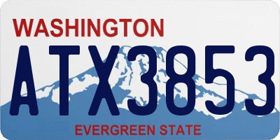 WA license plate ATX3853