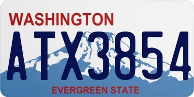 WA license plate ATX3854