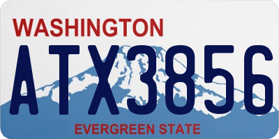 WA license plate ATX3856