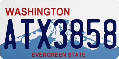 WA license plate ATX3858