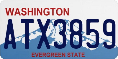 WA license plate ATX3859