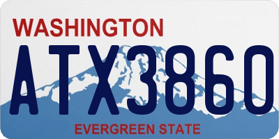 WA license plate ATX3860