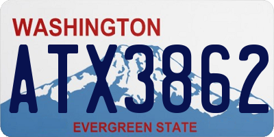WA license plate ATX3862
