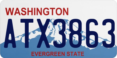 WA license plate ATX3863