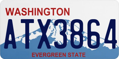 WA license plate ATX3864