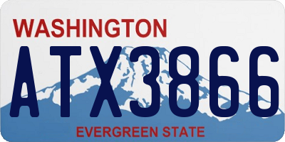 WA license plate ATX3866