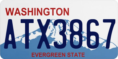 WA license plate ATX3867
