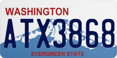 WA license plate ATX3868