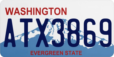 WA license plate ATX3869