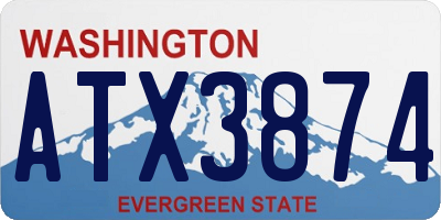 WA license plate ATX3874
