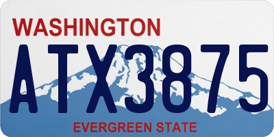 WA license plate ATX3875