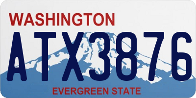 WA license plate ATX3876