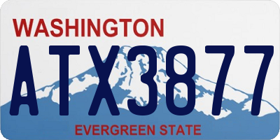 WA license plate ATX3877