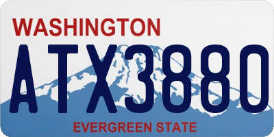 WA license plate ATX3880
