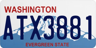 WA license plate ATX3881