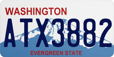 WA license plate ATX3882