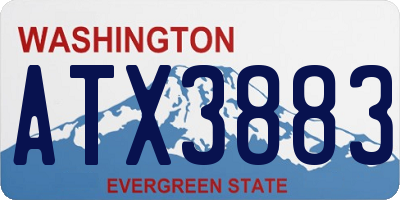 WA license plate ATX3883