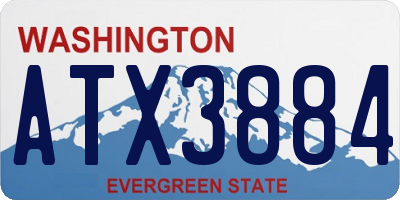 WA license plate ATX3884