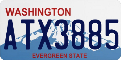 WA license plate ATX3885