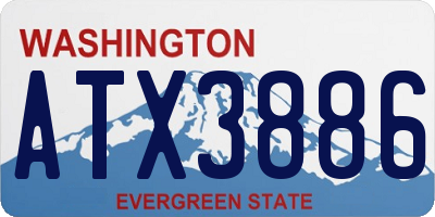 WA license plate ATX3886