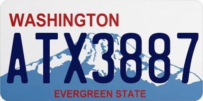 WA license plate ATX3887