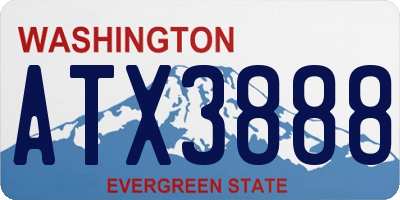 WA license plate ATX3888