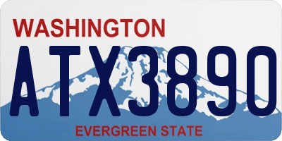 WA license plate ATX3890